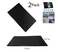 MeetRade Anti-Slip Gel Pads,Sticky Gel Pad Silicone Car Mat Non Slip Mats Sticky Anti Slip Rubber Pads for Car Dashboard Big Size 7.9in x 5.7in (2P BLACK)