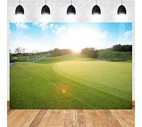 MEETS 7x5ft Golf Course Backdrop Meadow Blue Sky White Clouds Photography Background Themed Party Photo Booth YouTube Backdrop HUIMT417