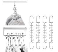 Meetu Magic Cloth Hanger Space Saving Hangers Metal Closet Organizer for Wardrobe Organization (Pack of 4)