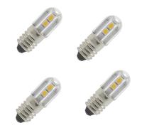 MeetUs E10 AC Bulbs, Pack of 4 E10 240V Warm White LED Replacement Miniature Bulbs 1W 100LM Screw Bulbs - Upgrade for Headlamps, Torches (Warm White (3000K), 240V)