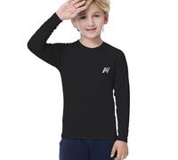MEETWEE Boy Long/Short Sleeve Rash Vest Guard Kids Swimming Top UV Sun Protection UPF 50+ Quick Drying Black
