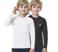 MEETWEE Boy Rash Vest Long Short Sleeve Guard Kids Swimming Shirt Top UPF 50+ UV Sun Protection Quick Drying