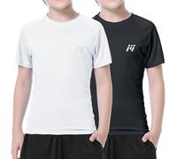 MEETWEE Boy Rash Vest Long Short Sleeve Guard Kids Swimming Shirt Top UPF 50+ UV Sun Protection Quick Drying