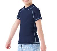 MEETWEE Boy's Swimsuit Rash Vest Swimming Shirts for Boys Long/Short Sleeve UPF 50+ Sun Protection Rash Guard 5-15 Years