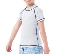 MEETWEE Boy's Swimsuit Rash Vest Swimming Shirts for Boys Long/Short Sleeve UPF 50+ Sun Protection Rash Guard 5-15 Years