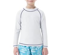 MEETWEE Boy's Swimsuit Rash Vest Swimming Shirts for Boys Long/Short Sleeve UPF 50+ Sun Protection Rash Guard 5-15 Years