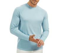 MEETWEE Herren Langarm T-Shirt, Herren Langarm Strickoberteile Feuchtigkeitsableitend Rundhalsshirts Komfort Casual Base Layer Tops Sky Blue