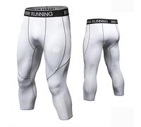 MEETWEE Men’s Compression Leggings 3/4, Running Tights Sports Pants Cool Dry Base Layer Bottom for Workout Training Jogging