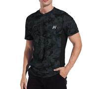MEETWEE Men’s Rash Guard, Rash Vest UPF 50+ Short Sleeve UV Sun Protection Top T Shirt for Running Surfing Swimming Black Camouflage