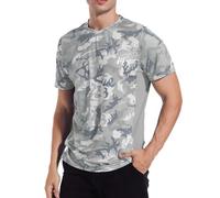 MEETWEE Men’s Rash Guard, Rash Vest UPF 50+ Short Sleeve UV Sun Protection Top T Shirt for Running Surfing Swimming Grey Camouflage