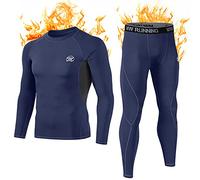 MEETWEE Men’s Thermal Underwear Set, Winter Long Sleeve Base Layer Quick Dry Long Johns Compression Suit for Workout Skiing Running Hiking Blue