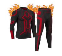 MEETWEE Men Thermal Long Sleeve Top, Underwear Base Layer Bottom Long Johns Set, Extreme Warm Winter Quick Drying Ultra Soft Red