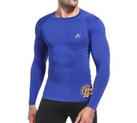 MEETWEE Men UPF50+ Long Sleeve Rash Guard Vest, Compression Shirt Base Skin Layer UV Top Swim Shirt Sun Protection Watersport Surfing Fishing RoyalBlue