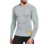 MEETWEE Men UPF50+ Rash Guard Vest Long Sleeve, Compression Shirt Base Skin Layer UV Top Swim Shirt Sun Protection Watersport Surfing Fishing Mid-Grey