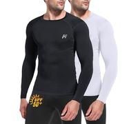 MEETWEE Men's Compression Long Sleeve Shirt, Quick Dry UPF50+ UV Base Layer Sport Top for Running, Gym & Workouts