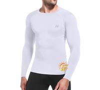 MEETWEE Men's Compression Long Sleeve Shirt, Quick Dry UPF50+ UV Base Layer Sport Top for Running, Gym & Workouts White