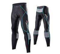 MEETWEE Men's Cycling Pants Trousers, Long Bike Pants Trousers Tights Legging Breathable 3D Sponge Padded for Cyclist Riding Wear Blue