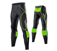 MEETWEE Men's Cycling Pants Trousers, Long Bike Pants Trousers Tights Legging Breathable 3D Sponge Padded for Cyclist Riding Wear Green