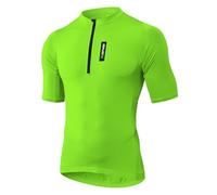 MEETWEE Men's Herren Radtrikot Fahrradtrikot Kurzarm Cycling Jersey, Fluorescent Green Short Sleeve, XL