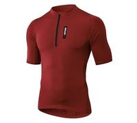MEETWEE Men's Herren Radtrikot Fahrradtrikot Kurzarm Cycling Jersey, Red-Short-Sleeved, XL
