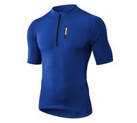 MEETWEE Men's Herren Radtrikot Fahrradtrikot Kurzarm Cycling Jersey, Royal Blue Short Sleeve, XL