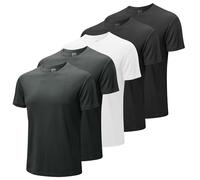 MEETWEE Men Sport Shirt 5Pcs Short Sleeve Running Tops Quick Dry Breathable Gym T-Shirt Workout
