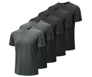 MEETWEE Mens Ms02 Shirt, 3xblack+2xgrey, 3XL UK
