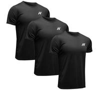 MEETWEE Men's Sport T-Shirt, Breathable Cool Dry Mesh Base Layer Tops Short Sleeve Running Top Gym Shirt, Black+ Black+ Black, XXL