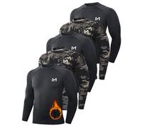 MEETWEE Men's Thermal Underwear Tops,Thermal Shirt Long Sleeve Compression Shirt Functional Shirt Breathable Thermal Undershirt Men Sports Shirt for Running Fitness Gym