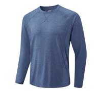 MEETWEE Men's UPF 50+ Rash Guard UV Sun Protection Long Sleeve T-Shirts Lightweight Quick Dry SPF Breathable Swim Shirt for Running Hiking & Fishing Gray-Blue