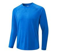 MEETWEE Men's UPF 50+ Rash Guard UV Sun Protection Long Sleeve T-Shirts Lightweight Quick Dry SPF Breathable Swim Shirt for Running Hiking & Fishing Cobalt Blue