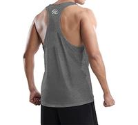 MEETWEE Men's Vest Tank Top, Y-Back Sleeveless Sports T Shirt Athletic Undershirt Muscle Gym Vests Tops for Running Workout Training Grey
