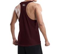 MEETWEE Men's Vest Tank Top, Y-Back Sleeveless Sports T Shirt Athletic Undershirt Muscle Gym Vests Tops for Running Workout Training Red