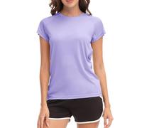 MEETWEE Swim Shirts for Women, Short Sleeve T Shirt Athletic Casual Tops Quick Dry UPF 50+ Running Surfing Workout Yoga Sun Tee Shirts