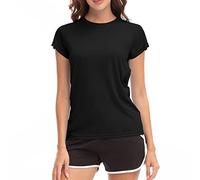 MEETWEE Swim Shirts for Women, Short Sleeve T Shirt Athletic Casual Tops Quick Dry UPF 50+ Running Surfing Workout Yoga Sun Tee Shirts