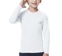 MEETWEE Unisex Kid's Up2kde Rash Guard Shirt, White, 14 Years