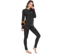 MEETWEE Women's Classic Base Layer, Black, Large