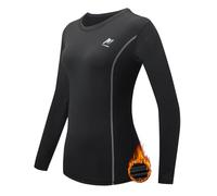 MEETWEE Women's Thermal Jersey Long Sleeve Compression Shirt Underwear Sport Baselayer Running Cycling Fitness, Black-1, M