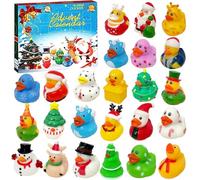 Meetyo Advent Calendar 2025-24 Day Christmas Countdown with Rubber Duck Set, 24 Piece Bath Toys for Kids, Festive Home Decor and Gift for Children
