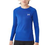 MEETYOO Boy Long Sleeve Compression Shirt, Base Layer Top Kids Junior Youth, Quick Dry Breathable Sports Football Running Tights Blue