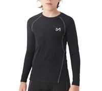 MEETYOO Boy Long Sleeve Compression Shirt, Base Layer Top Kids Junior Youth, Quick Dry Breathable Sports Football Running Tights Black 134