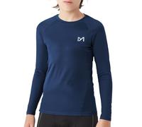 MEETYOO Boy Long Sleeve Compression Shirt, Base Layer Top Kids Junior Youth, Quick Dry Breathable Sports Football Running Tights Darkblue