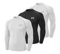 MEETYOO Men’s Compression Base Layer, Men Top Long Sleeve T-Shirt Sports Gear Fitness Tights for Running Gym Workout