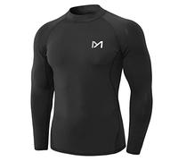 MEETYOO Men’s Compression Base Layer, Men Top Long Sleeve T-Shirt Sports Gear Fitness Tights for Running Gym Workout Black