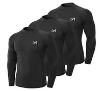 MEETYOO Men’s Compression Base Layer, Men Top Long Sleeve T-Shirt Sports Gear Fitness Tights for Running Gym Workout