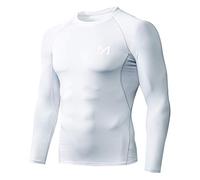 MEETYOO Men's MenÂ’s Compression Base Layer Top Long Sleeve T-shirt Sports Gear Fitness Tights for Running Gy Shirt, White, XXL UK