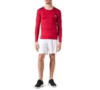 MEETYOO Men's MenÂ’s Compression Base Layer Top Long Sleeve T-shirt Sports Gear Fitness Tights for Running Gy Shirt, Red-1, S UK