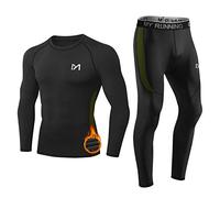 MEETYOO Men’s Thermal Underwear Set, Wicking Long Johns Quick Dry Base Layer Sport Compression Suit for Workout Skiing Running Hiking Black