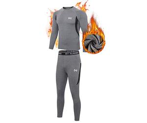 MEETYOO Men’s Thermal Underwear Set, Wicking Long Johns Quick Dry Base Layer Sport Compression Suit for Workout Skiing Running Hiking