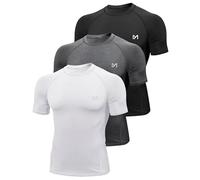 MEETYOO Men's Compression Shirt, Base Layer Top Long/Short Sleeve T-Shirt Sports Gear Fitness Tights for Running Gym Workout